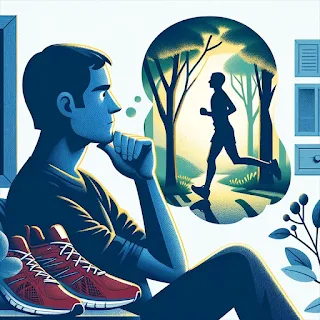 サブスリー達成を目指し静かに覚悟を決めているランナーの姿を表したイラスト