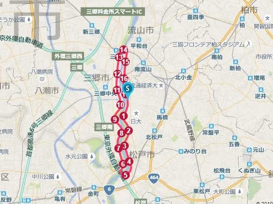 2017年12月24日の17kmロング走の記録