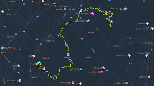 筑波山46km峠走の前半935m登り区間のGPSデータとコースプロフィール - 峠走レポート