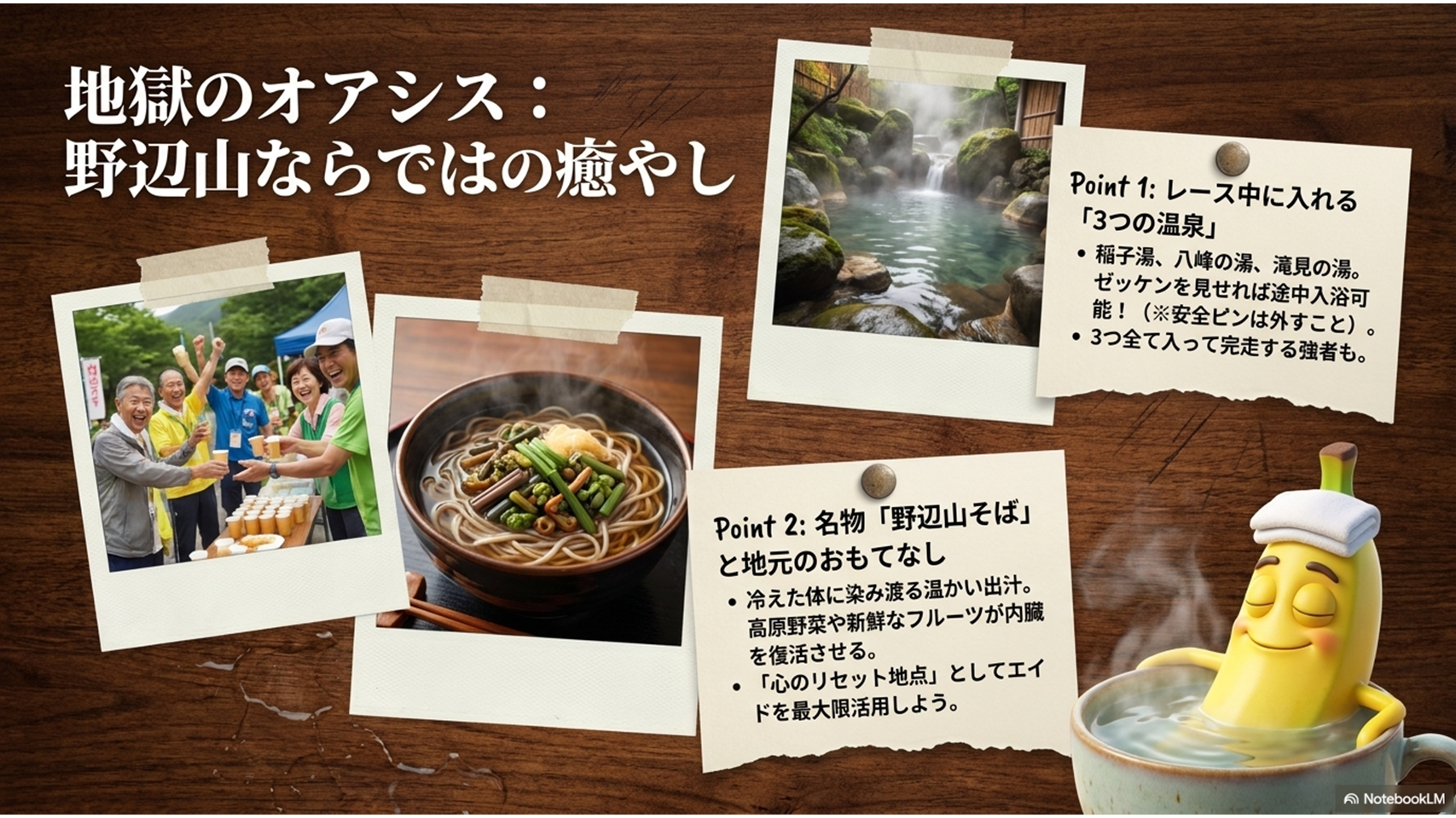 野辺山ウルトラマラソン地元名物・エイドの癒しスライド - 野辺山そば補給食