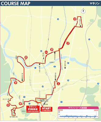 ふくい桜マラソンコース図：恐竜を模した最新の超高速フラットレイアウト