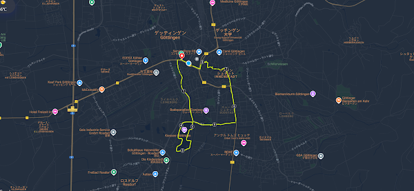 ゲッティンゲンでの朝ランニングコースマップ｜Kiessee湖と旧市街を巡る9kmルート