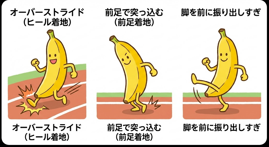 力みとオーバーストライドが後半の潰れを招く - ダメな走り方