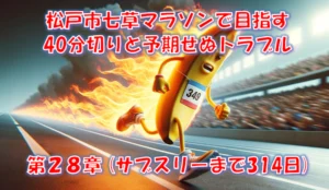 松戸市七草マラソン10km｜スタート直後の誘導ミスで40分切りを逃した2019年の記録 – 第28章(サブスリーまで314日)