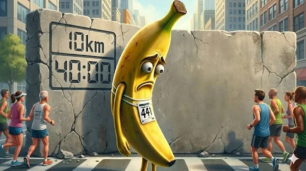 10km40分の壁を前に伸び悩むランナーのイメージ - 第20章