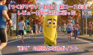 つくばマラソン2025の難易度と評判｜新コースの高低差・口コミとサブ3実走レビュー