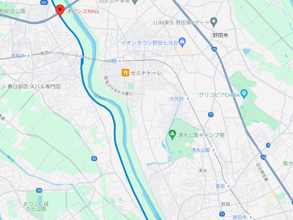 江戸川ランニングコース 15km～21km地点の信号のない直線道路