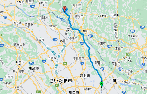 三郷駅から江戸川→谷中湖ランニングコース60ｋｍ紹介：信号4回だけのノンストップコース