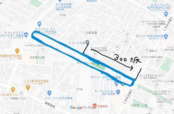 松戸で坂ダッシュ300mから1周1200ｍのアップダウンあるランニングコース