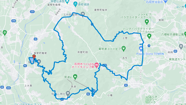 筑波山周回ランニングコース４５ｋｍ紹介：アップダウンの激しい峠走