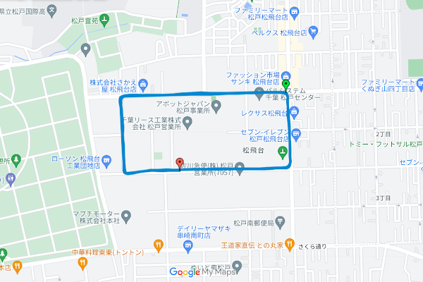 松戸1.9kmの周回ランニングコース：夜でも走れる閾値走やロング走に最適場所