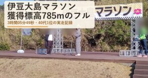 伊豆大島マラソンの難易度とコース|獲得標高785m・40代1位の実走記録