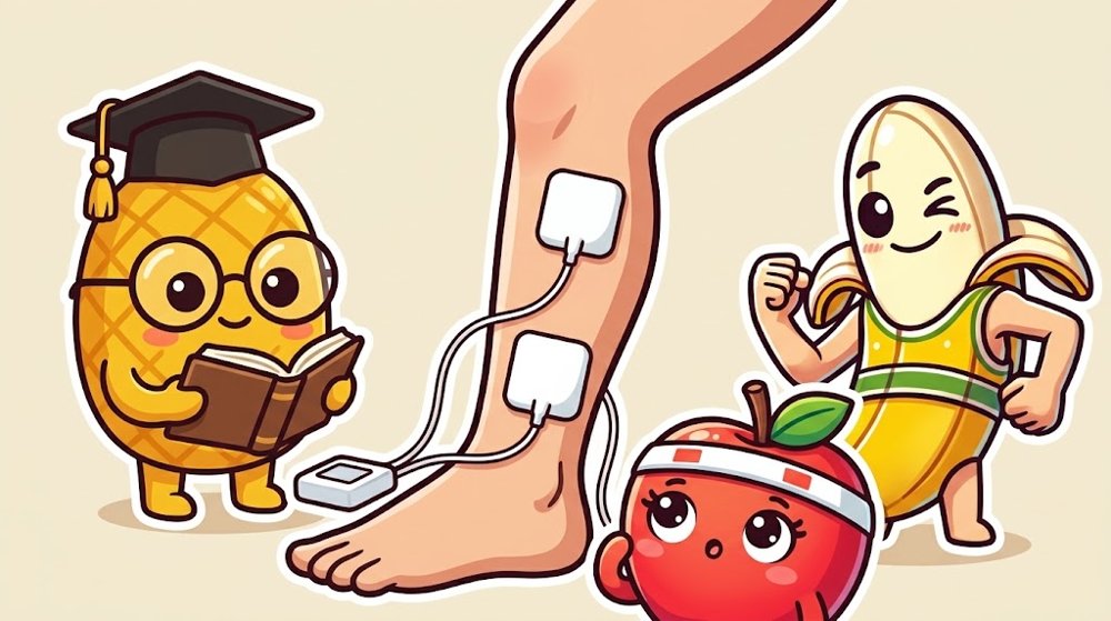 すねの内側にパッドを縦に2枚貼るイラスト