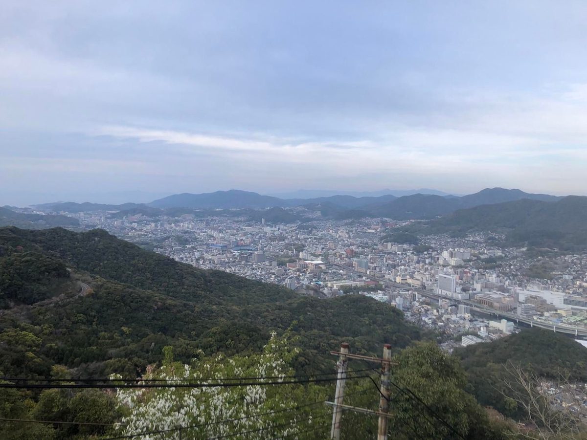 夕方の稲佐山から見た長崎の街