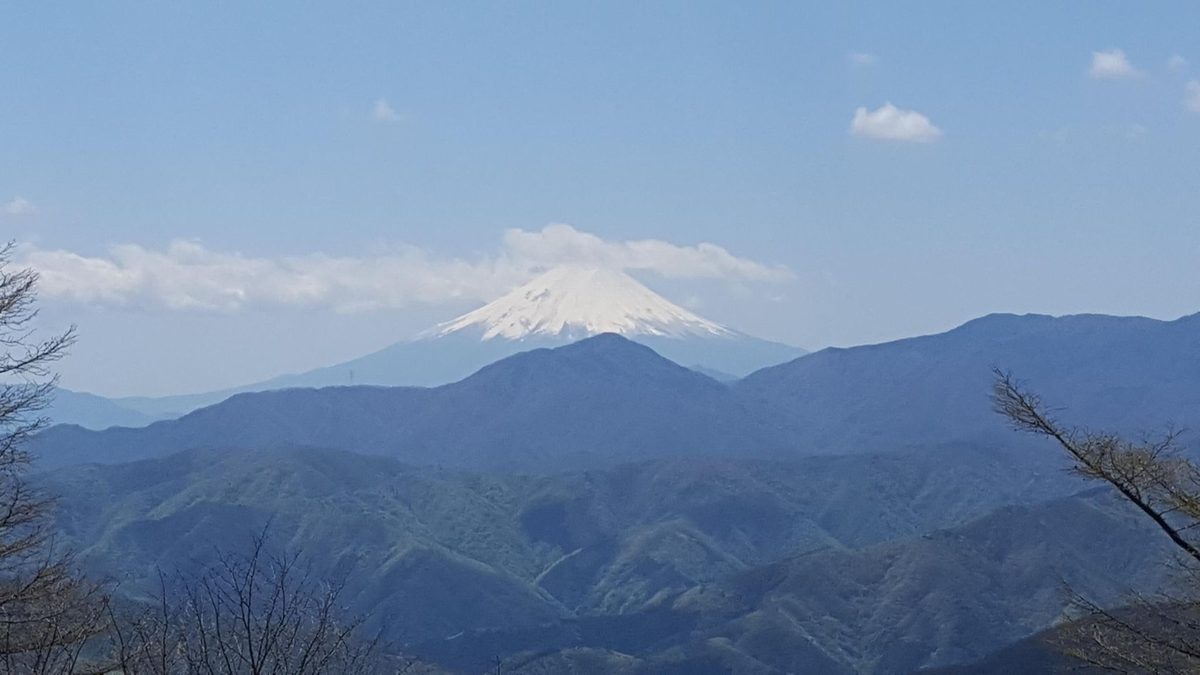 飛龍山の稜線から見えた富士山