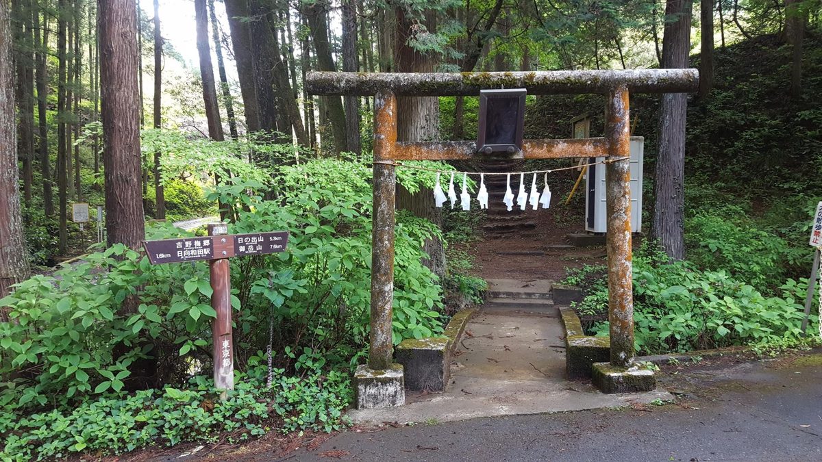 山道の途中の鳥居