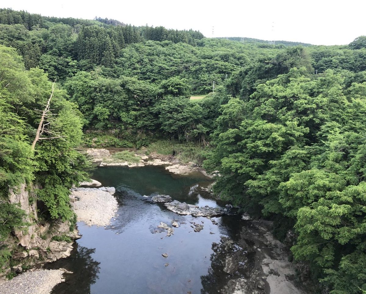 仙台市太白区の名取川の渓谷