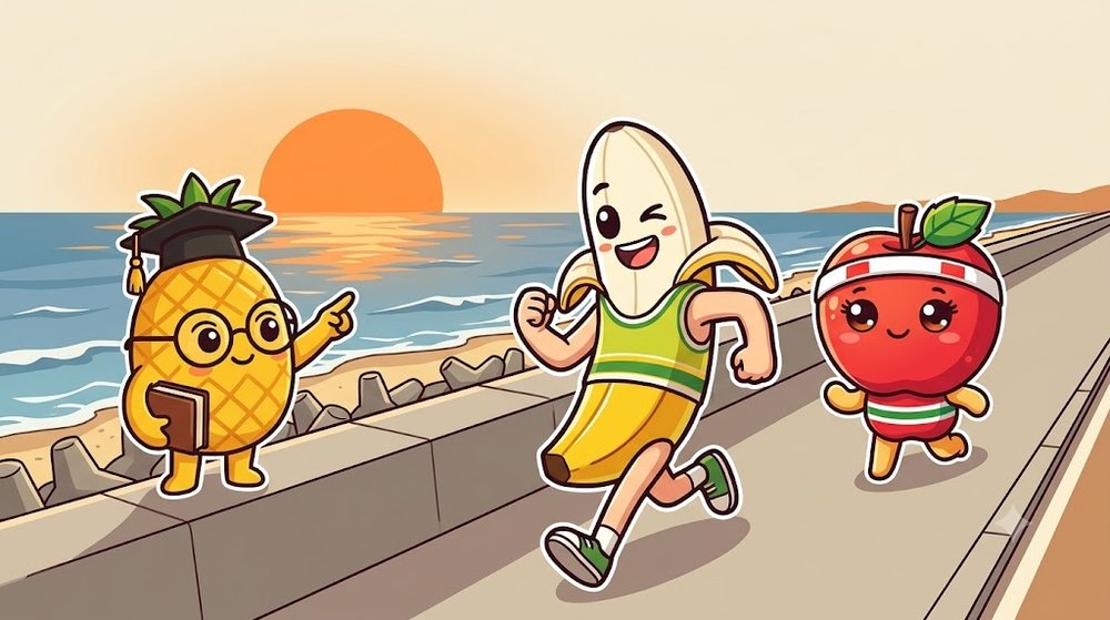 夕日の日本海沿いを走る