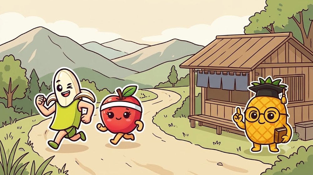 山の上の峠の道から遠くの山なみを見ながら走る